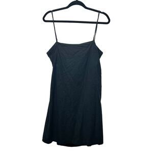 Essue Linen Cotton Cut Out Back Sleeveless Black Mini Dress Women's Size Large